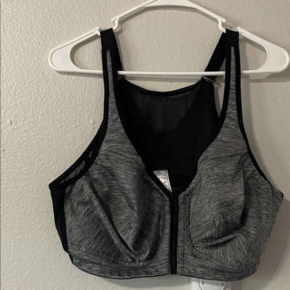 Glamorise Black and Gray Sports Bra - Picture 2 of 8